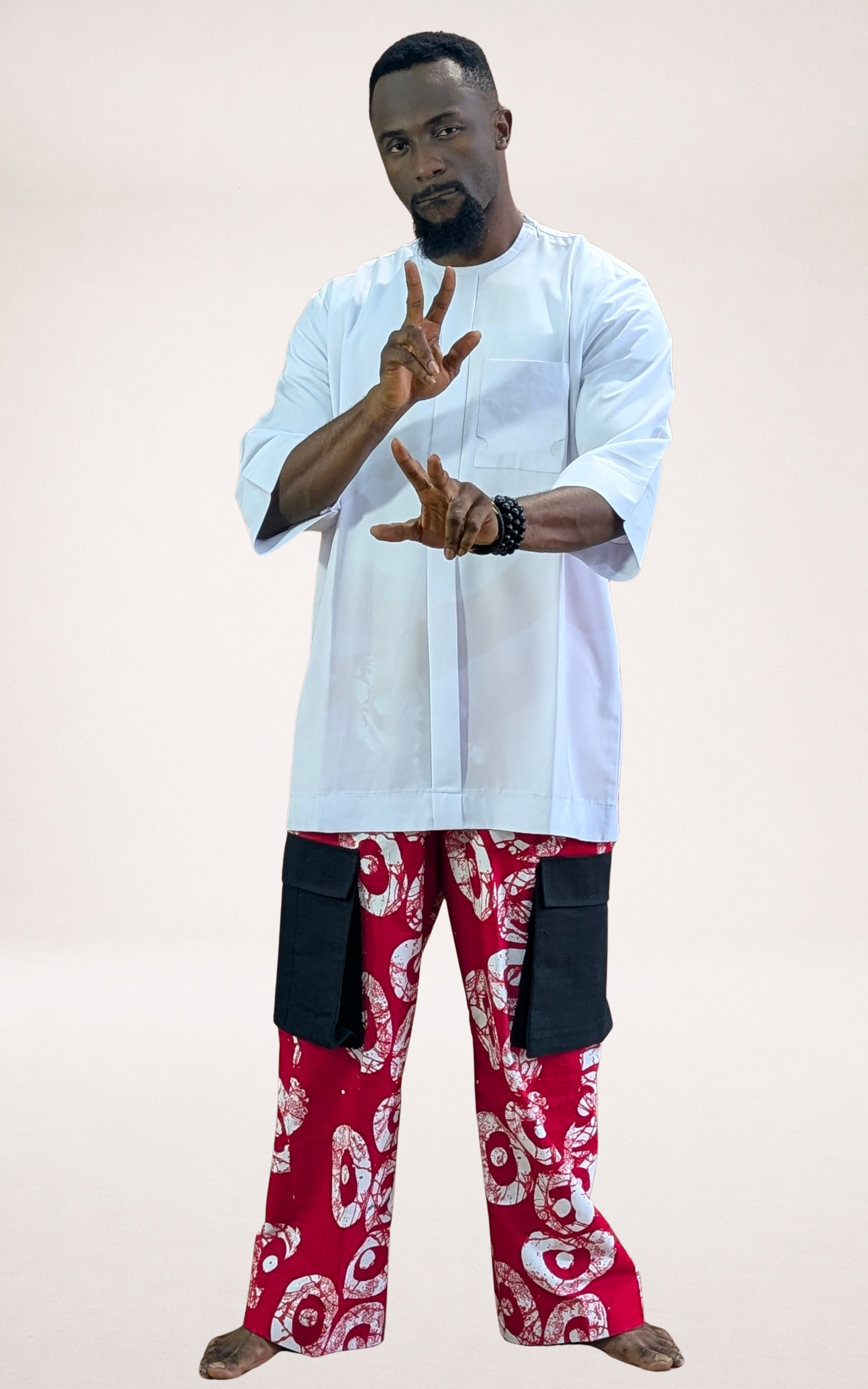White Native Shirt and Red Adire Trousers - page 5