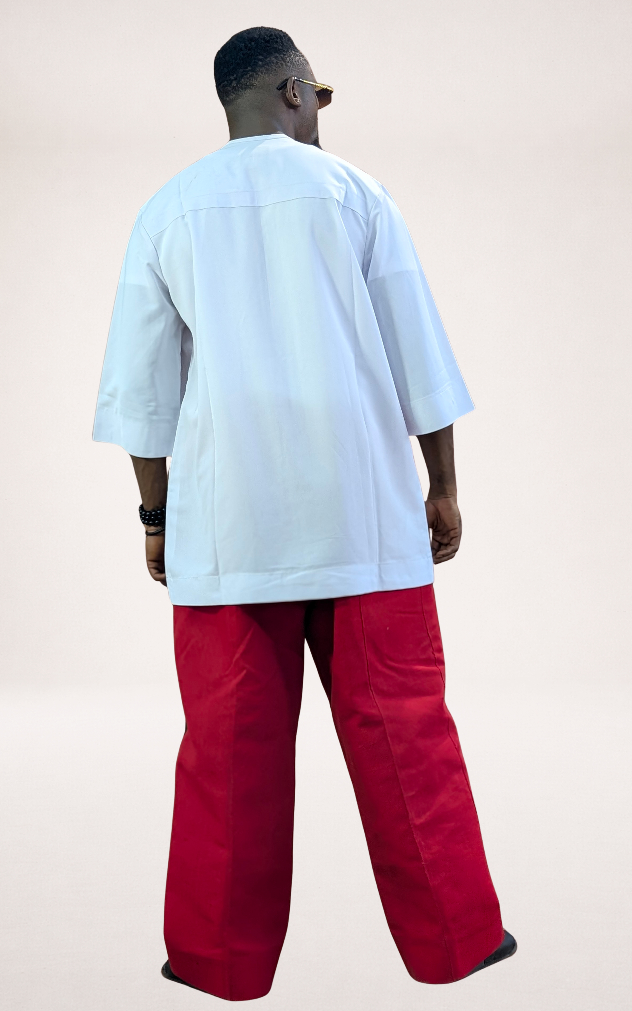 Black/Red Aso-oke Trouser and White Native Shirt - page 3