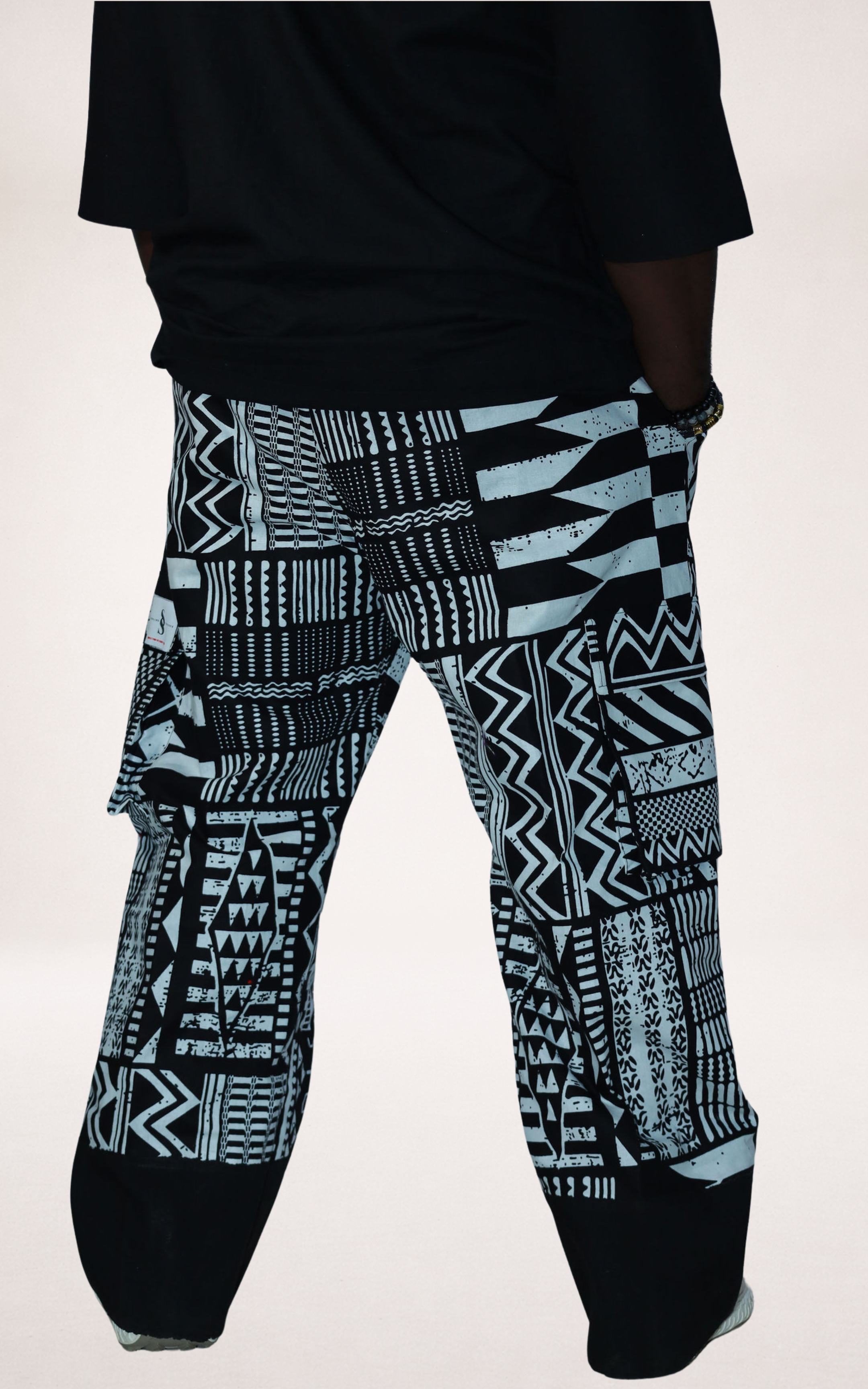Black & White Aso-oke Trousers - page 3
