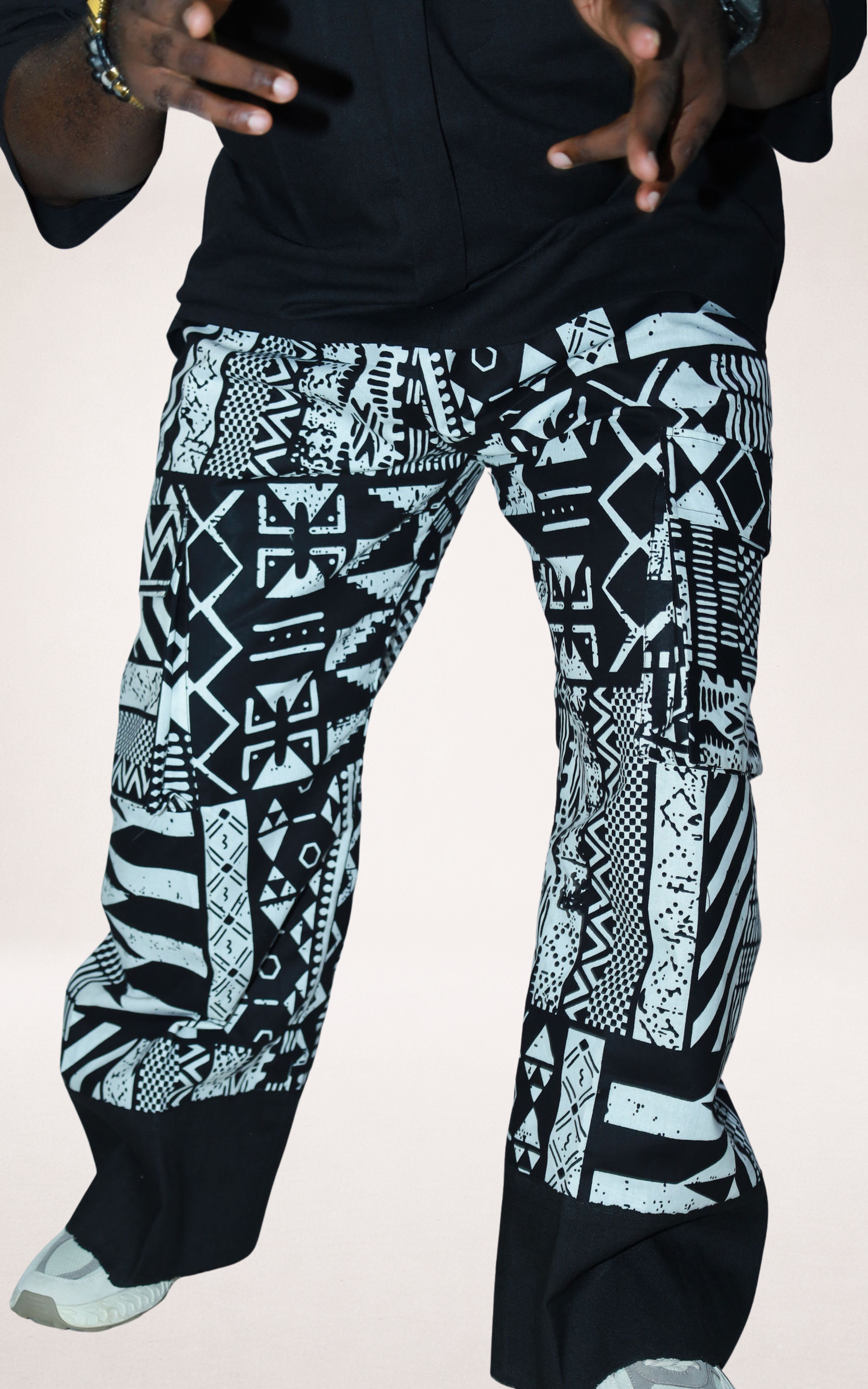 Black & White Aso-oke Trousers - page 4