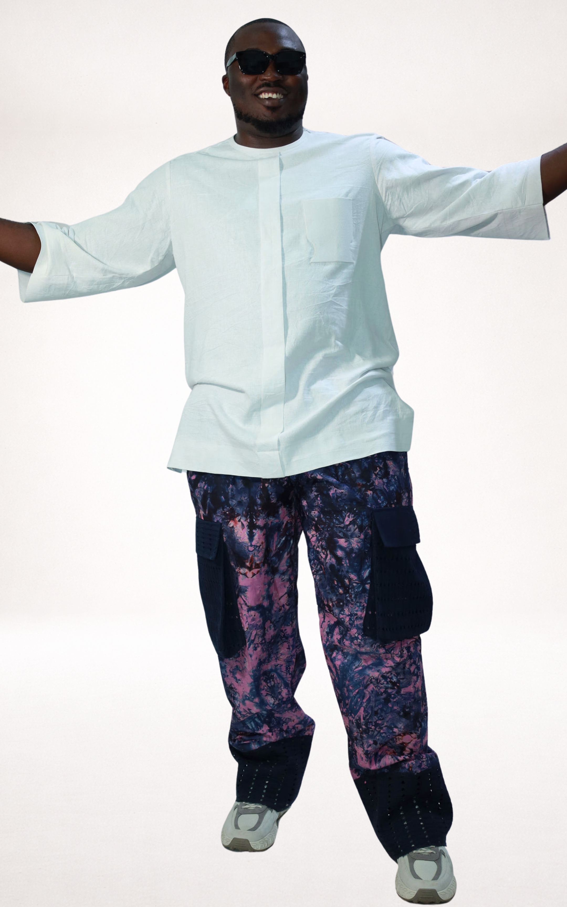 Purple Adire Trousers and White Native Shirt - page 2