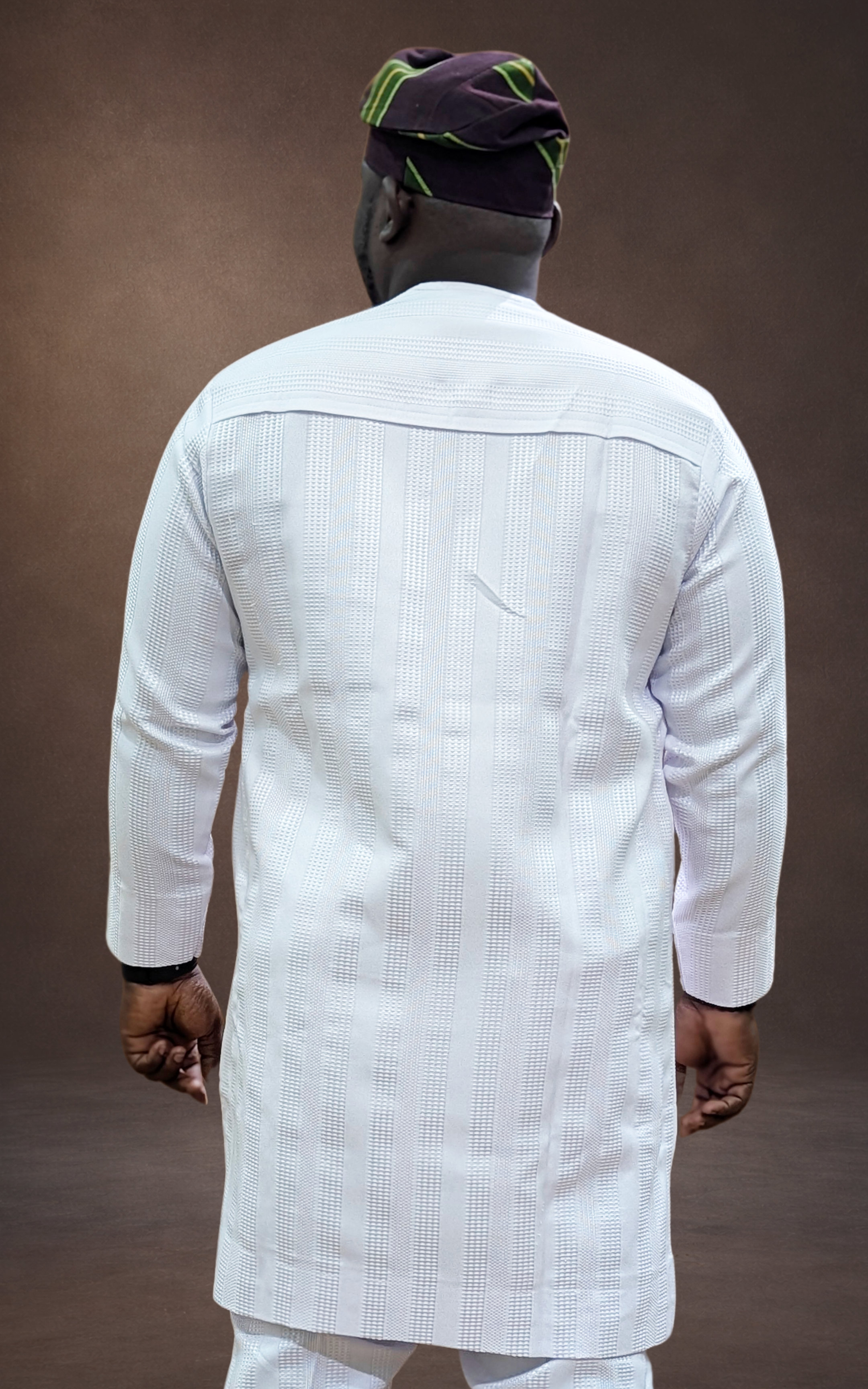 White Textured Kaftan Set - page 3