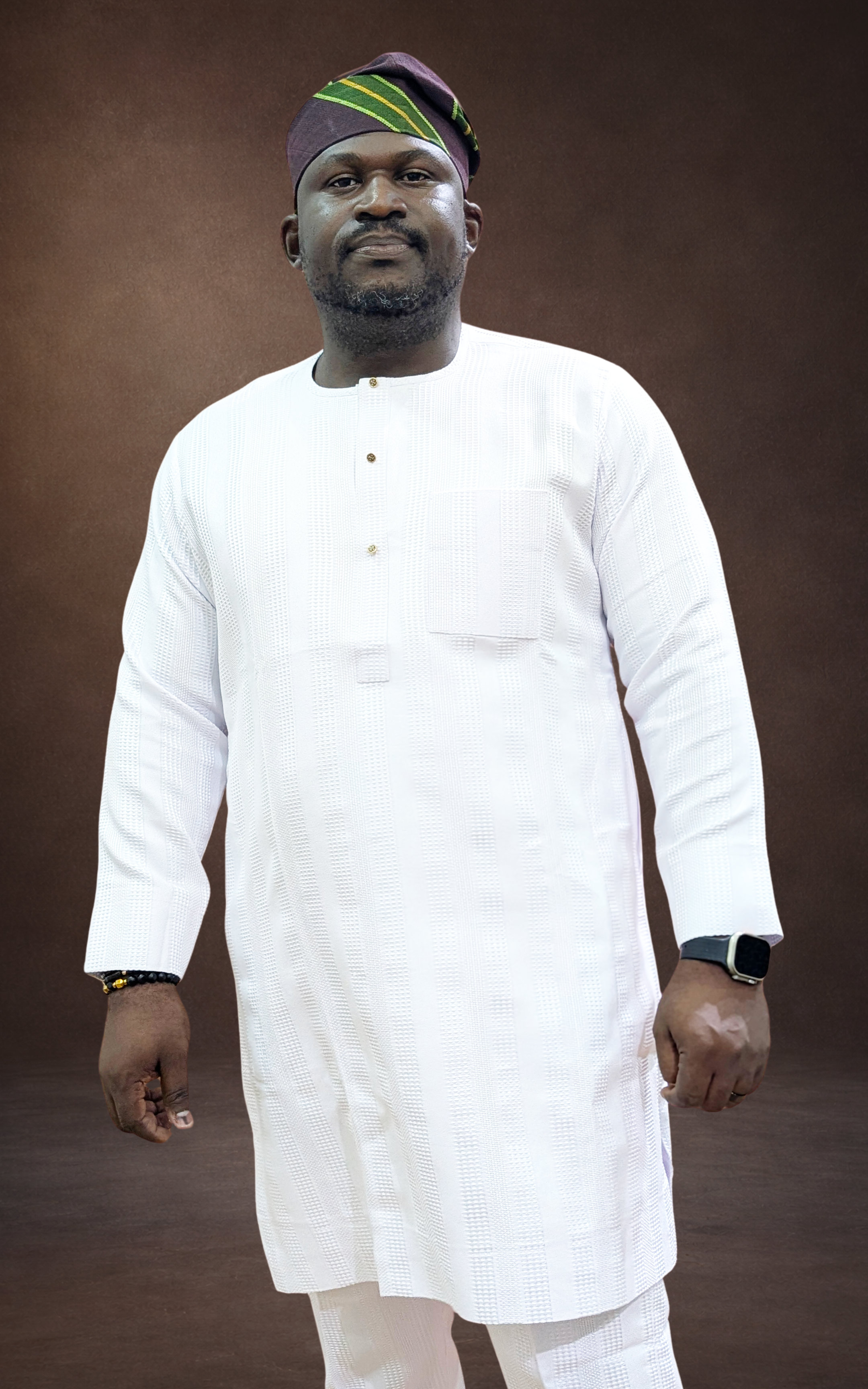 White Textured Kaftan Set - page 5
