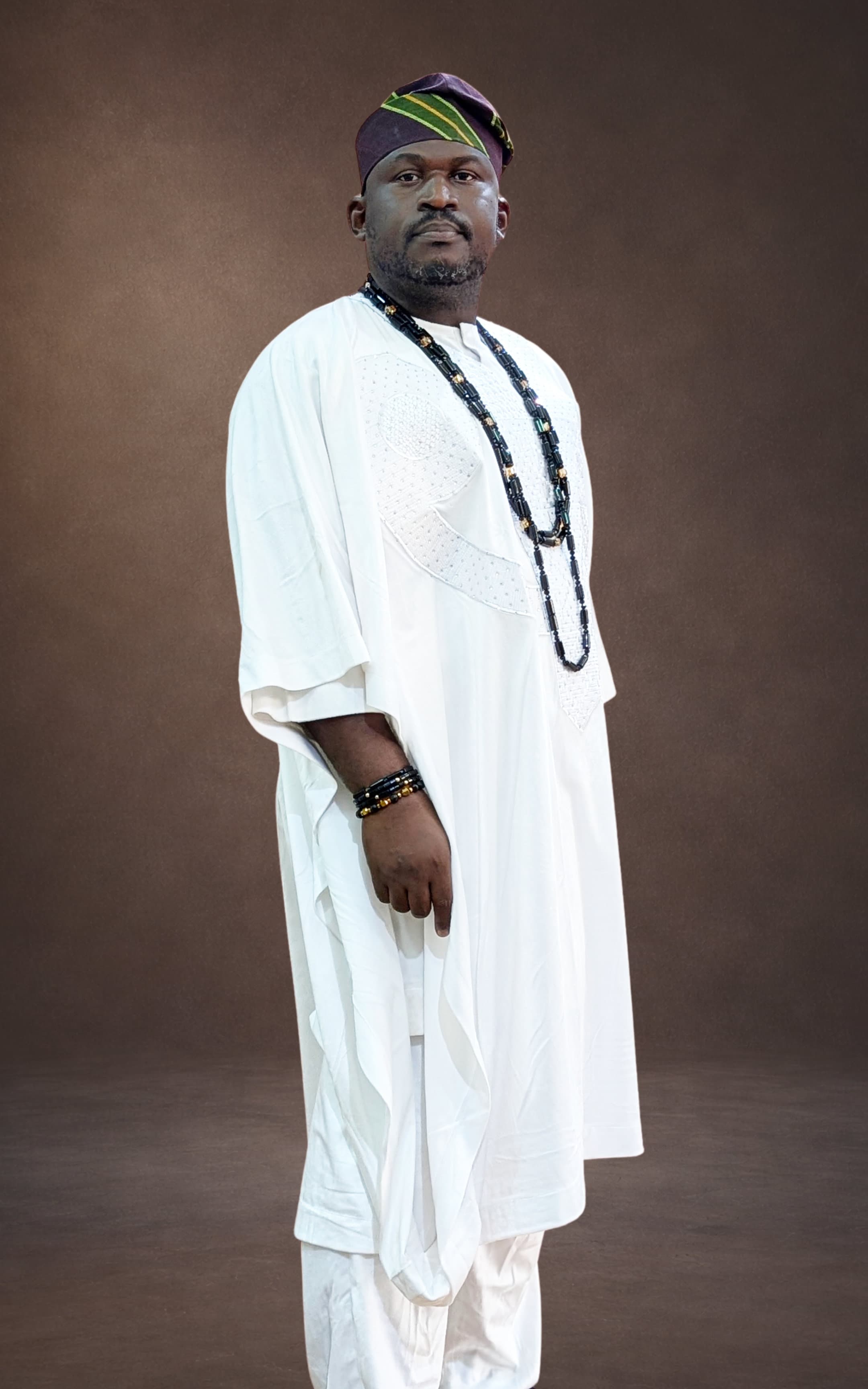 White Embroidered Agbada Set